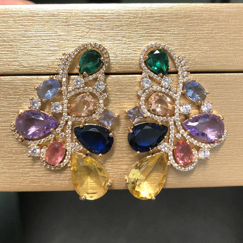 Dangle Earrings Bilincolor Fashion Cute Purple And Yellow Cubic Zirconia Earring For Women
Dangle Earrings Bilincolor Fashion Cute Purple And Yellow Cubic Zirconia Earring For Women