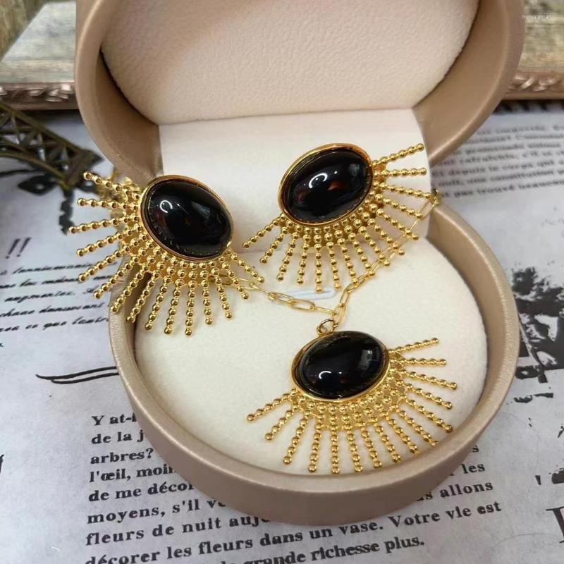 Necklace Earrings Set Titanium Steel Fashion 2-Piece For Women's Jewelry DD10123, Picture shown