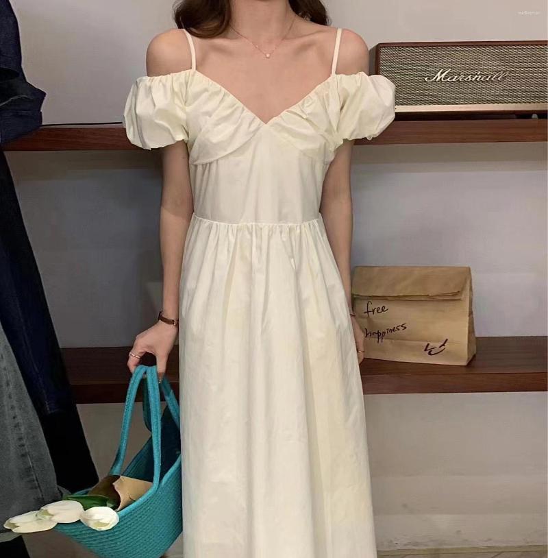 Casual Dresses Korean Ins Simple Suspender One-line Shoulder V-neck Bubble Sleeve Dress French Closed Waist Slimming MIDI Skirt, Black
Casual Dresses Korean Ins Simple Suspender One-line Shoulder V-neck Bubble Sleeve Dress French Closed Waist Slimming MIDI Skirt, Black