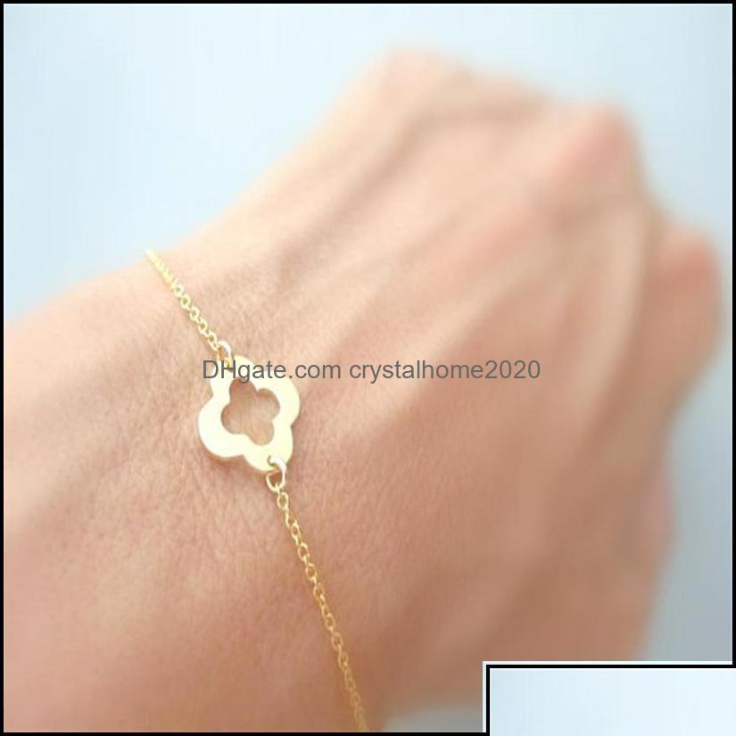 Charm Bracelets Lucky 4 Leaf Clover Bracelet Outline Open Four Simple Grass Flower Plant Shamrock Birthday Dh5Mb
Charm Bracelets Lucky 4 Leaf Clover Bracelet Outline Open Four Simple Grass Flower Plant Shamrock Birthday Dh5Mb