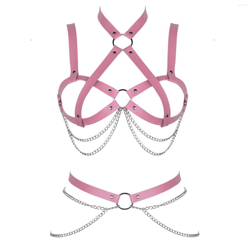 Bras Sets Women Pink Body Buttocks Leather Chain Harness For Sexy Lingerie Belts Stockings Bondage Leg Suspenders, White
Bras Sets Women Pink Body Buttocks Leather Chain Harness For Sexy Lingerie Belts Stockings Bondage Leg Suspenders, White
