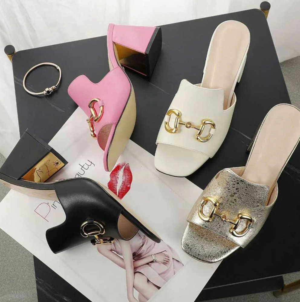 2023 Summer Beach slipper fashion 100% leather Metal buckle Women Shoes cowhide white black Thick heel Sandals lady Half High heels Large size 35-41-42 us4-US10 fashion, Gold
2023 Summer Beach slipper fashion 100% leather Metal buckle Women Shoes cowhide white black Thick heel Sandals lady Half High heels Large size 35-41-42 us4-US10 fashion, Gold