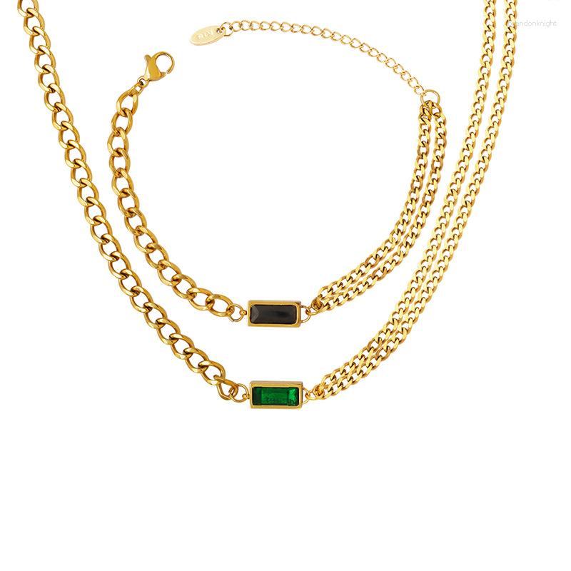 Necklace Earrings Set European And American Ins Trendy Zircon Double Chain Stacked Women's Bracelet Gold Plated Jewelry, Picture shown
Necklace Earrings Set European And American Ins Trendy Zircon Double Chain Stacked Women's Bracelet Gold Plated Jewelry, Picture shown