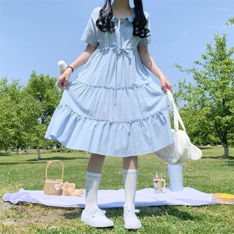 Casual Dresses 2023 Summer Polyester Doll Collar Short Sleeve Patchwork Dress Solid Color Korean Style College Chic Women, Blue
Casual Dresses 2023 Summer Polyester Doll Collar Short Sleeve Patchwork Dress Solid Color Korean Style College Chic Women, Blue