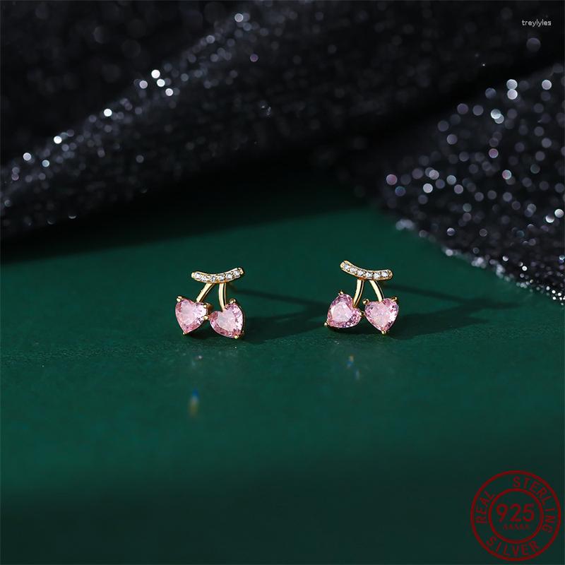 Stud Earrings 925 Sterling Silver Korean Pink Heart-shaped Cherry For Women Sweet Exquisite Zircon Wedding Jewelry Gift
Stud Earrings 925 Sterling Silver Korean Pink Heart-shaped Cherry For Women Sweet Exquisite Zircon Wedding Jewelry Gift