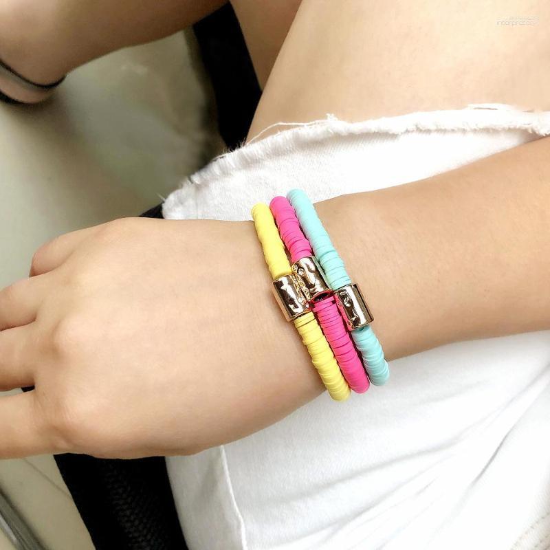 Strand 3PCS Colorful Sliced Clay Bracelets Handmade Rainbow Polymer Elastic Rope Boho Beaded Bracelet Set Beach Surf Stackable Bangles
Strand 3PCS Colorful Sliced Clay Bracelets Handmade Rainbow Polymer Elastic Rope Boho Beaded Bracelet Set Beach Surf Stackable Bangles