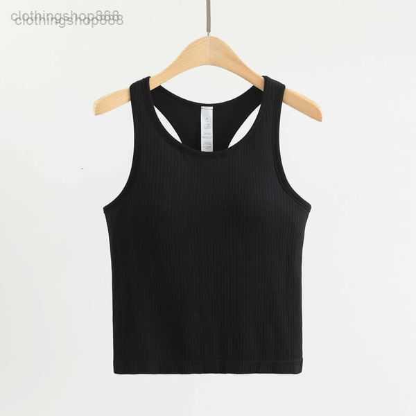 

Lulu Racerback Yoga Tank Tops Lulus Fiess Sleeveless Summer Sports Vest Breathable Cami Slim Ribbed Running Gym Crop Built Bra Top 6v3v 6V3V, Black