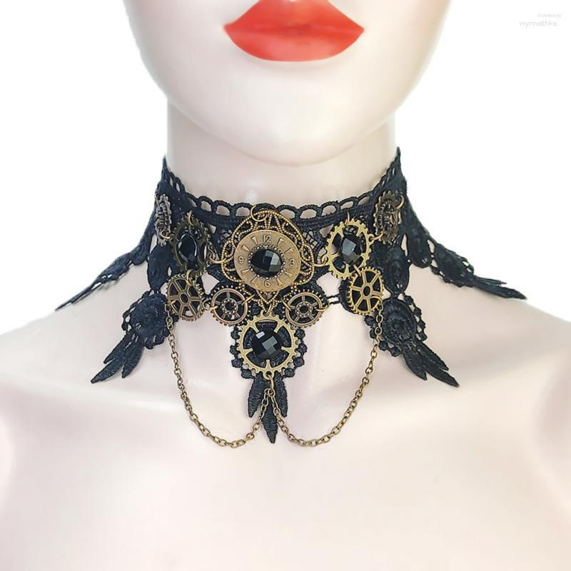 Chains Neo-gothic Ins Punk Personality Gear Retro Halloween Lace Necklace Choker Collar Euro-American Old Style Strength Chain Female
Chains Neo-gothic Ins Punk Personality Gear Retro Halloween Lace Necklace Choker Collar Euro-American Old Style Strength Chain Female