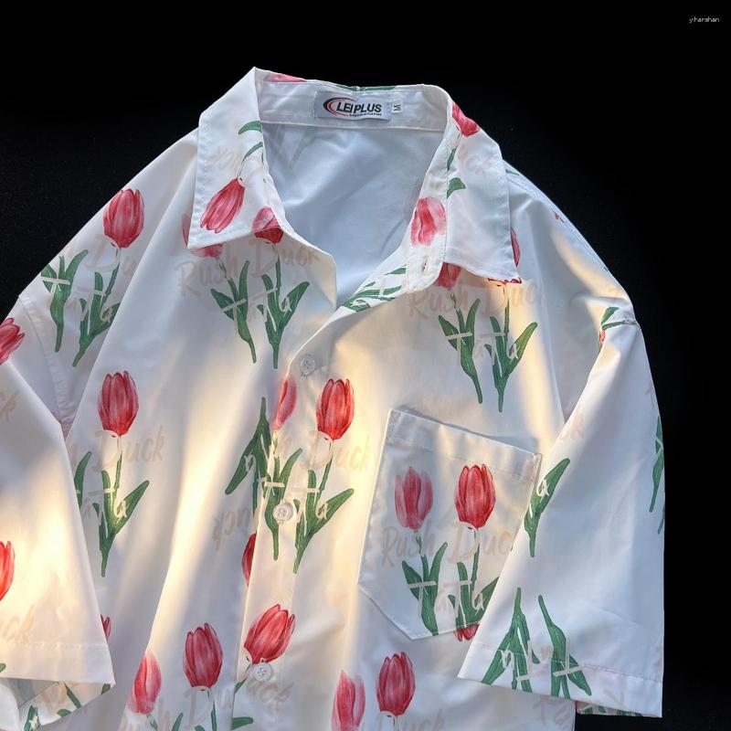 Women's Blouses Japanese Styles Summer Button Up Tulips Vintage Blouse Women White Pink Lady Short Sleeves Female Loose Streetwear Shirts
Women's Blouses Japanese Styles Summer Button Up Tulips Vintage Blouse Women White Pink Lady Short Sleeves Female Loose Streetwear Shirts
