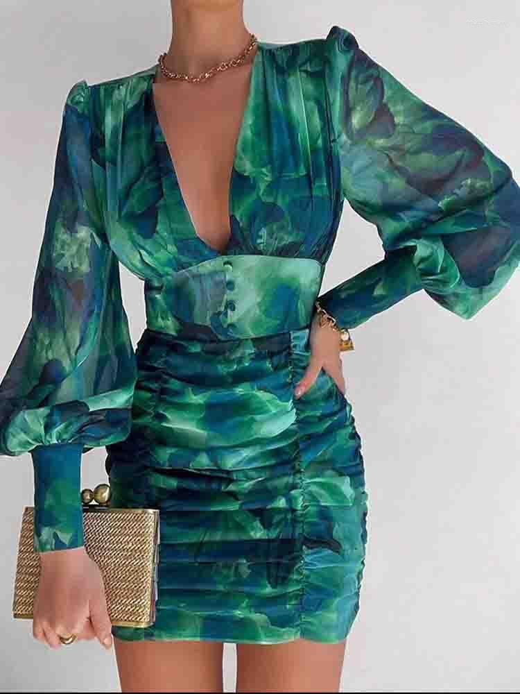 Casual Dresses Y2K Sexy Mini Women Long Sleeve Floral Print Dress Female Summer Elegant Bodycon Pleated Party Vestidos, Green
Casual Dresses Y2K Sexy Mini Women Long Sleeve Floral Print Dress Female Summer Elegant Bodycon Pleated Party Vestidos, Green