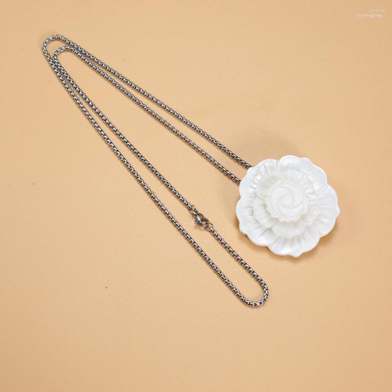 Pendant Necklaces Natural Shell Necklace Flower Shape White Stainless Steel Chain For Jewelry Gift
Pendant Necklaces Natural Shell Necklace Flower Shape White Stainless Steel Chain For Jewelry Gift