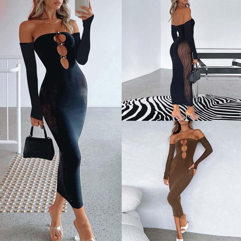 Casual Dresses Sexy Dress Women Vacation Fashion Hollow Out Bag Buttock Translucent Long Sleeve Button Ladies 2023 Vestidos, Black
Casual Dresses Sexy Dress Women Vacation Fashion Hollow Out Bag Buttock Translucent Long Sleeve Button Ladies 2023 Vestidos, Black
