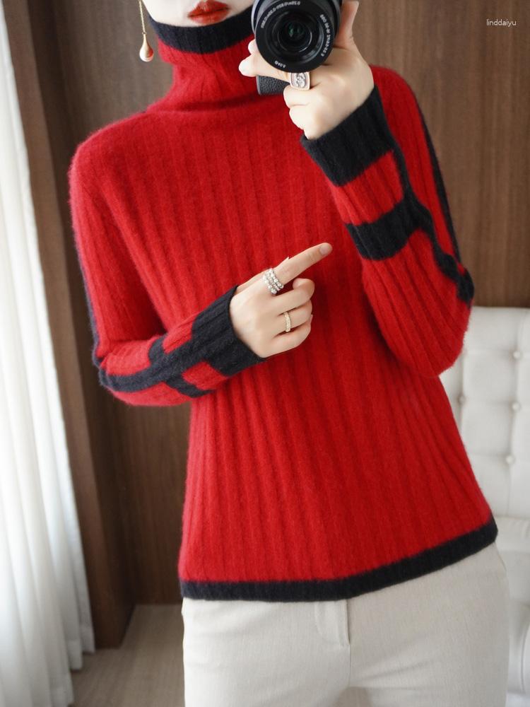 Women' Sweaters Cashmere Sweater Women' High-Neck Color Matching Pure Wool Pullover Fashion Warm Knitted Bottoming Shir Tops, Green
Women' Sweaters Cashmere Sweater Women' High-Neck Color Matching Pure Wool Pullover Fashion Warm Knitted Bottoming Shir Tops, Green