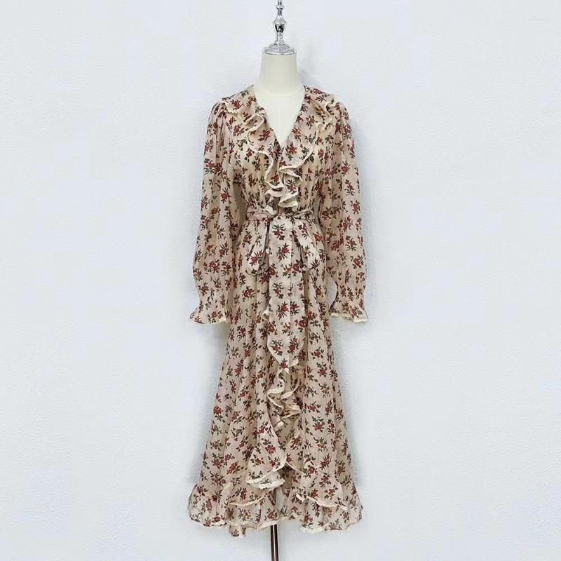 Casual Dresses High Quality 2023 Summer Women Fashion Runway Top Holiday Long Flowers Print Dress Ladies Lace Belt, As photo
Casual Dresses High Quality 2023 Summer Women Fashion Runway Top Holiday Long Flowers Print Dress Ladies Lace Belt, As photo