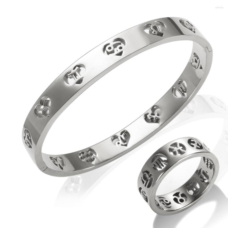 Necklace Earrings Set JINHUI 12 Zodiac Bracelet Bangle For Women Men Couple Stainless Steel Hollow Out Constellations Ring Fashion Jewelry, Picture shown
Necklace Earrings Set JINHUI 12 Zodiac Bracelet Bangle For Women Men Couple Stainless Steel Hollow Out Constellations Ring Fashion Jewelry, Picture shown