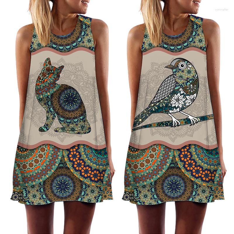 Casual Dresses 2023 Summer Vintage Animal Print Women' Dress O-Neck Sleeveless Loose Mini A-Line Beach Sundress Female Vestidos
Casual Dresses 2023 Summer Vintage Animal Print Women' Dress O-Neck Sleeveless Loose Mini A-Line Beach Sundress Female Vestidos