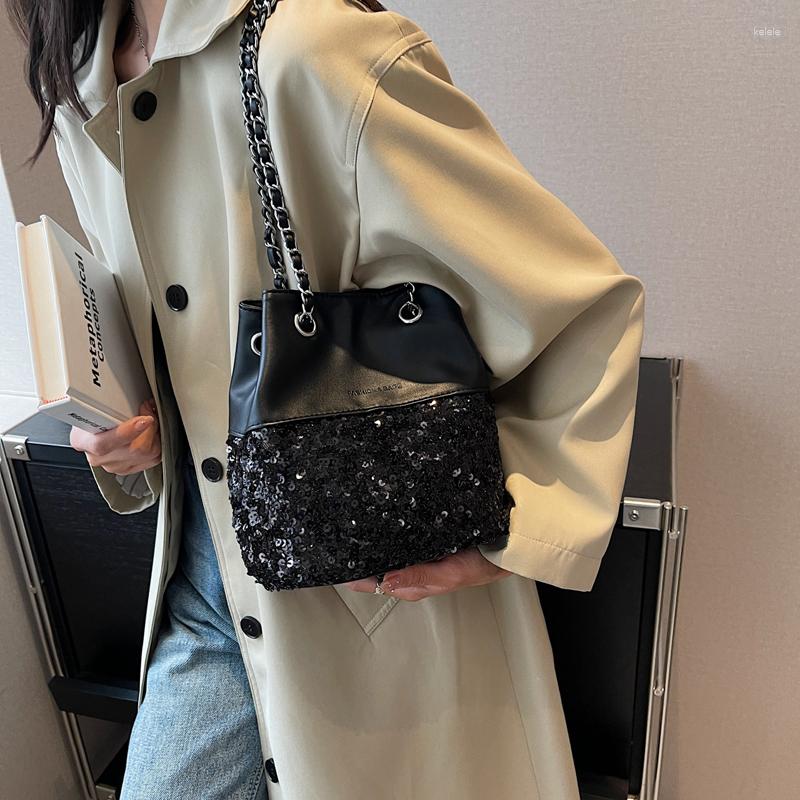 Evening Bags Shoulder Bag For Women Design Sense Sequin Female Chain Crossbody Bucket Handbags, Black
Evening Bags Shoulder Bag For Women Design Sense Sequin Female Chain Crossbody Bucket Handbags, Black