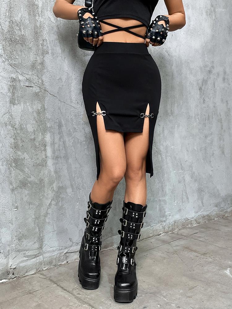 Skirts Black Split Female Mini Mall Gothic Grunge Short Front Long Back Bottoms Metal Buckle Sexy Streetwear Skirt Women Clothes
Skirts Black Split Female Mini Mall Gothic Grunge Short Front Long Back Bottoms Metal Buckle Sexy Streetwear Skirt Women Clothes