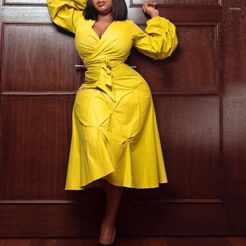 Casual Dresses Dashiki African Women Summer Temperament Solid High Waist Slim V Neck Printed Long Sleeved Dress Lace Up Puff Sleeve, Yellow
Casual Dresses Dashiki African Women Summer Temperament Solid High Waist Slim V Neck Printed Long Sleeved Dress Lace Up Puff Sleeve, Yellow