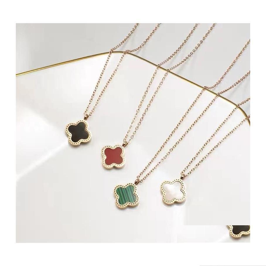 Pendant Necklaces Classic Deisgn Double Side Four Leaf Clover Necklace Rose Gold Stainless Steel Bracelet Jewelry F Dhwsm
Pendant Necklaces Classic Deisgn Double Side Four Leaf Clover Necklace Rose Gold Stainless Steel Bracelet Jewelry F Dhwsm