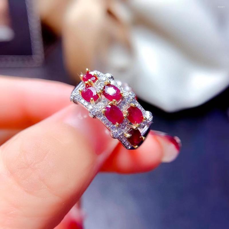 Cluster Rings MeiBaPJ 3 4mm Natural Ruby Gemstone Fashion Ring For Women Real 925 Sterling Silver Fine Wedding Jewelry
Cluster Rings MeiBaPJ 3 4mm Natural Ruby Gemstone Fashion Ring For Women Real 925 Sterling Silver Fine Wedding Jewelry