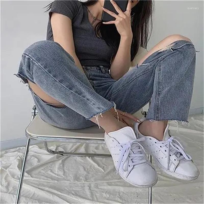 Women' Jeans Ripped Female Large Size Spring Summer Thin Straight Denim Pants Chic Women' Clothing High Waist Fashion Streetwear, Light blue
Women' Jeans Ripped Female Large Size Spring Summer Thin Straight Denim Pants Chic Women' Clothing High Waist Fashion Streetwear, Light blue