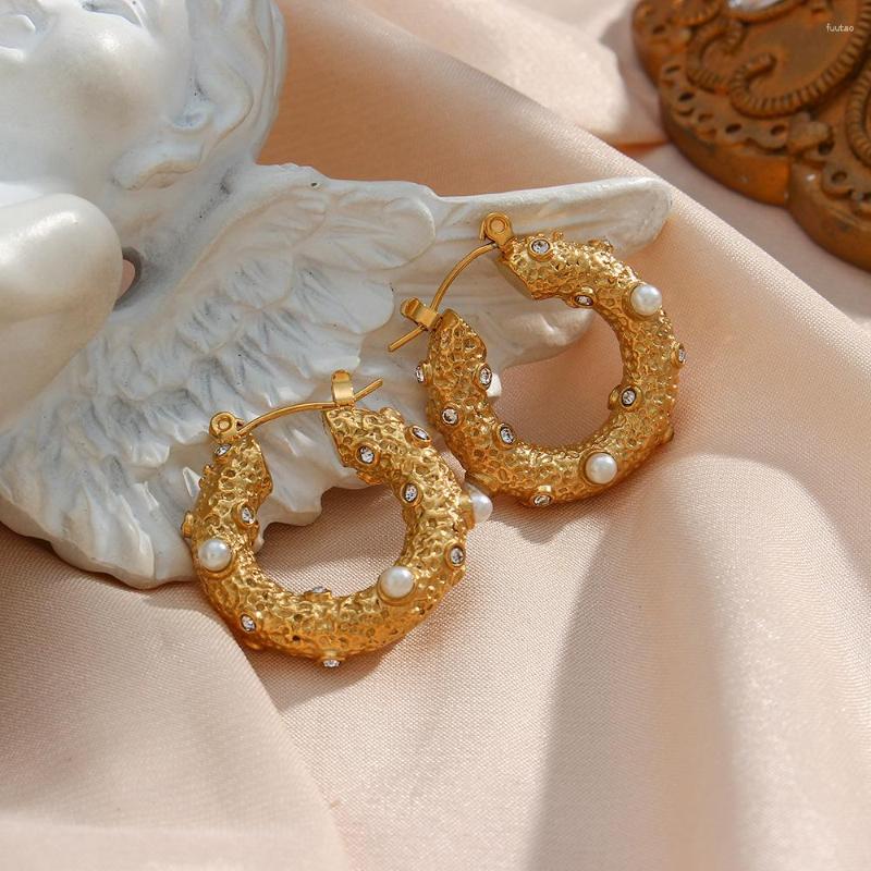 Dangle Earrings Gold Color Stainless Steel Hoop For Women Simple Pearl Inlaid Round Circle Huggies Ear Rings Steampunk Accessories
Dangle Earrings Gold Color Stainless Steel Hoop For Women Simple Pearl Inlaid Round Circle Huggies Ear Rings Steampunk Accessories