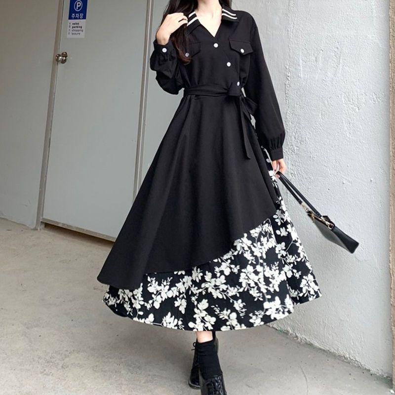 Casual Dresses French Retro Knee Length Dress With Belt Decor Waistband Patchwork Floral Hem Irregular 2023 Autumn Winter Oversized -5XL, Black
Casual Dresses French Retro Knee Length Dress With Belt Decor Waistband Patchwork Floral Hem Irregular 2023 Autumn Winter Oversized -5XL, Black