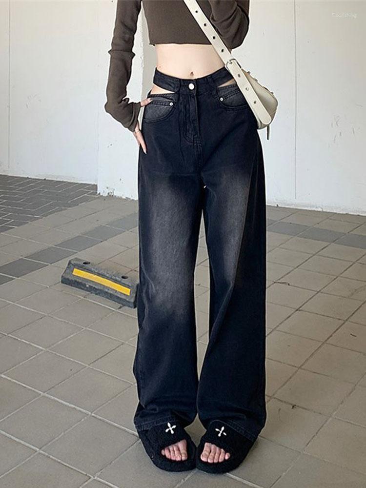 Women' Jeans HOUZHOU Vintage Black Women Chic Korean Style Grunge Y2k Aesthetic Baggy Straight Denim Trousers Streetwear Kpop Female
Women' Jeans HOUZHOU Vintage Black Women Chic Korean Style Grunge Y2k Aesthetic Baggy Straight Denim Trousers Streetwear Kpop Female