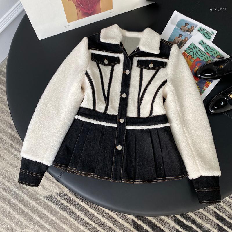 Women' Jackets Winter 11.12 Autumn Fashion Heavy Industry Contrast Color Patchwork Lapel Casual Keep Warm Denim Jacket Coat Women, Picture shown
Women' Jackets Winter 11.12 Autumn Fashion Heavy Industry Contrast Color Patchwork Lapel Casual Keep Warm Denim Jacket Coat Women, Picture shown