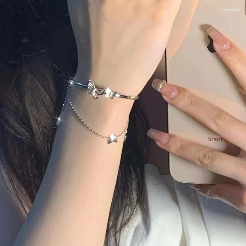 Bangle High Quality 925 Sterling Silver Tassels Chain Butterfly Multilayer Charm Bracelet & Bangles For Women Girl LB009
Bangle High Quality 925 Sterling Silver Tassels Chain Butterfly Multilayer Charm Bracelet & Bangles For Women Girl LB009