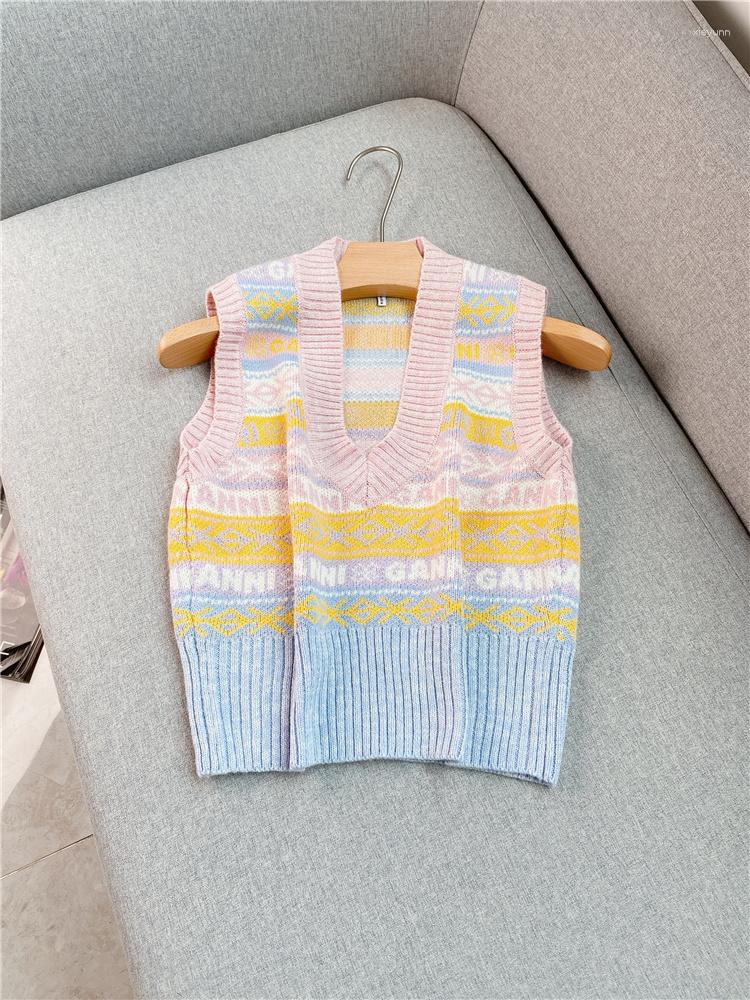 Women's Tanks Women Vest Autumn V-neck Sleeveless Knitting Color Splicing Slim Wool Retro College Sweet High Street Office Lady Causal GA, Picture shown
Women's Tanks Women Vest Autumn V-neck Sleeveless Knitting Color Splicing Slim Wool Retro College Sweet High Street Office Lady Causal GA, Picture shown