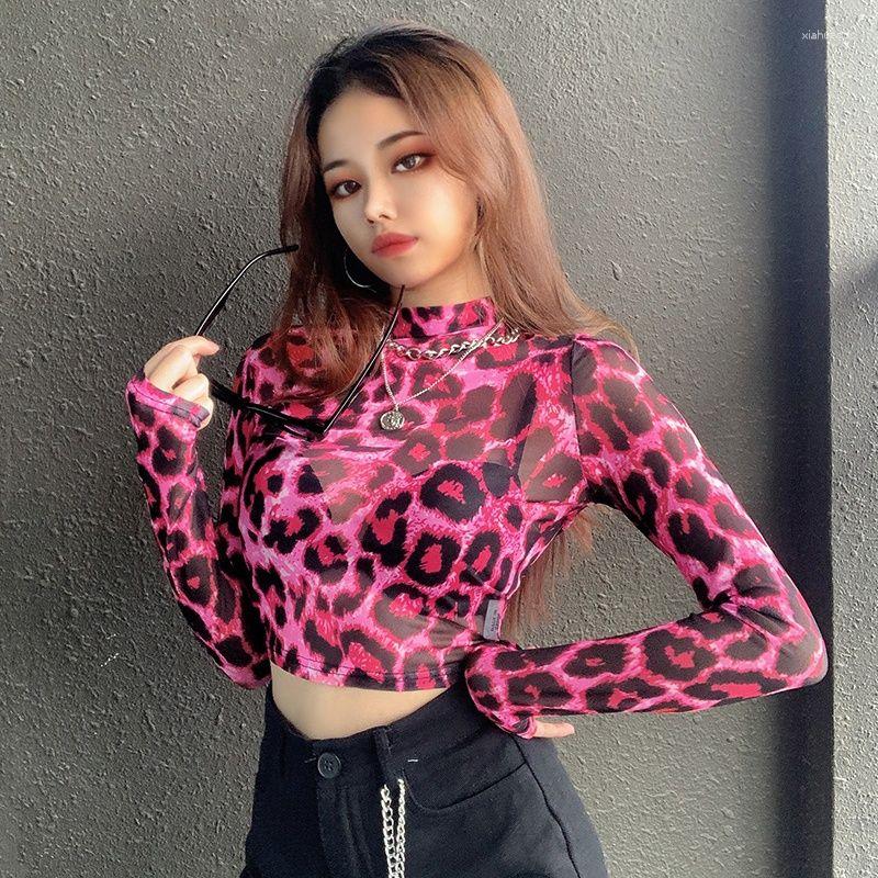 Women' Blouses 2023 Sexy Pink Leopard Print See-through Mesh T-shirt Female Half High Neck Feminine Y2K Korean Fashion, Tops
Women' Blouses 2023 Sexy Pink Leopard Print See-through Mesh T-shirt Female Half High Neck Feminine Y2K Korean Fashion, Tops