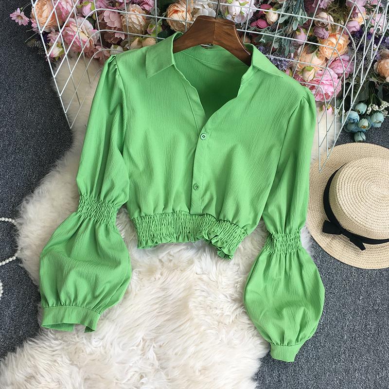 Women's Blouses French Chic Blouse V-Neck Shirts Women Slim Fit Shirt Elastic Tops Female Casual Ladies Puff Sleeve, Green
Women's Blouses French Chic Blouse V-Neck Shirts Women Slim Fit Shirt Elastic Tops Female Casual Ladies Puff Sleeve, Green