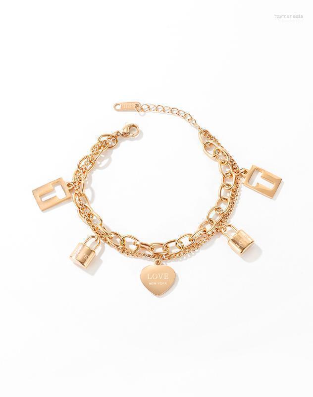 Charm Bracelets Titanium Steel & Bangles For Women Double Layer Design Concentric Lock Love Rose Gold Gift Raym22
Charm Bracelets Titanium Steel & Bangles For Women Double Layer Design Concentric Lock Love Rose Gold Gift Raym22