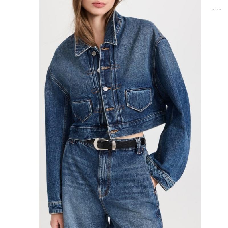 Women's Jackets 2023 Early Spring Dark Blue Short Dress Long-sleeved Denim Jacket Female
Women's Jackets 2023 Early Spring Dark Blue Short Dress Long-sleeved Denim Jacket Female