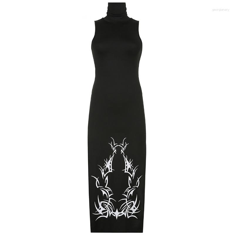 Casual Dresses Split Side Dress Gothic-Turtleneck Maxi-Dress Slim Sleeeveless For Women 13MC
Casual Dresses Split Side Dress Gothic-Turtleneck Maxi-Dress Slim Sleeeveless For Women 13MC
