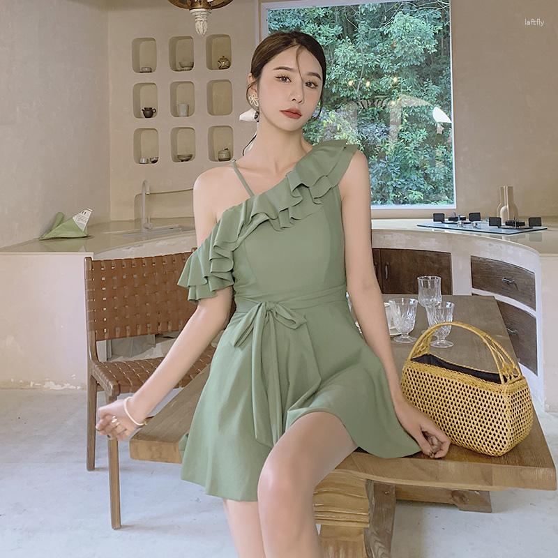 Women's Swimwear One Piece Swimsuit Woman Sweet Shoulder Ruffle High Waist Solid Skirt Women Push Up Body Bathing Suit 2023, Green
Women's Swimwear One Piece Swimsuit Woman Sweet Shoulder Ruffle High Waist Solid Skirt Women Push Up Body Bathing Suit 2023, Green