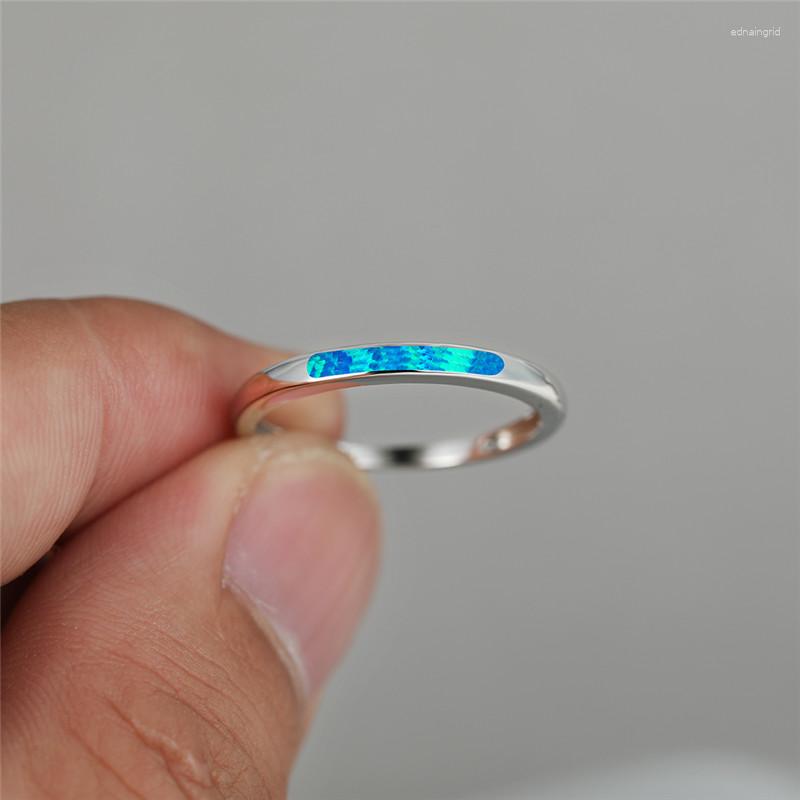 Wedding Rings Simple Fashion Blue Opal Stone Ring Female Cute Small Round Thin Classic Silver Color For Women Stack Jewelry
Wedding Rings Simple Fashion Blue Opal Stone Ring Female Cute Small Round Thin Classic Silver Color For Women Stack Jewelry