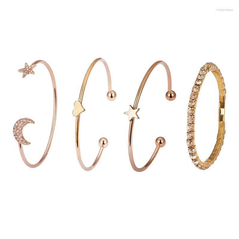 Bangle Selling Simple Fashion Star And Moon Diamond Glossy Peach Heart Bracelet Four-piece Wholesale
Bangle Selling Simple Fashion Star And Moon Diamond Glossy Peach Heart Bracelet Four-piece Wholesale