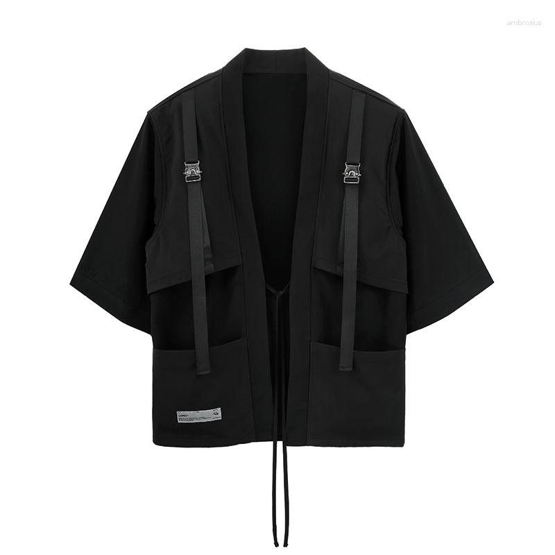 Men's Jackets Amekaji Japan Style Men Kimono Jacket With Ribbons 2023 T/R Material Stand Collar Loose Japanese Haori Black / Gray
Men's Jackets Amekaji Japan Style Men Kimono Jacket With Ribbons 2023 T/R Material Stand Collar Loose Japanese Haori Black / Gray