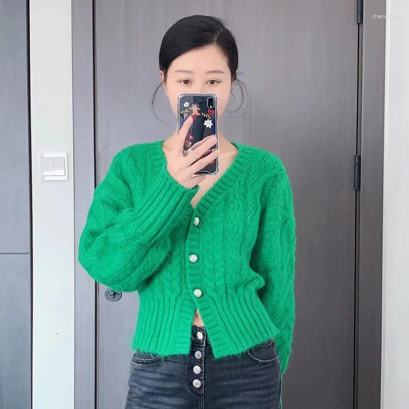 Women' Knits 2023 Women' Autumn And Winter Long-sleeved V-neck Soft Warm Green Twist Loose Sweater Knitted Cardigan Jacket
Women' Knits 2023 Women' Autumn And Winter Long-sleeved V-neck Soft Warm Green Twist Loose Sweater Knitted Cardigan Jacket