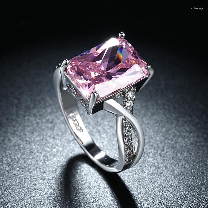 Wedding Rings Garilina Trinket Square Pink CZ Ring For Women Silver Color Fille Bands Anniversary Fashion Jewelry
Wedding Rings Garilina Trinket Square Pink CZ Ring For Women Silver Color Fille Bands Anniversary Fashion Jewelry