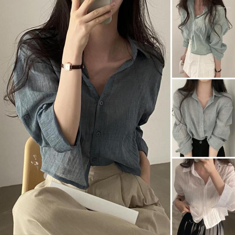 Women' Blouses Workwear Anti-pilling Pleated Style Solid Color Sunscreen Shirt Streetwear, Light grey
Women' Blouses Workwear Anti-pilling Pleated Style Solid Color Sunscreen Shirt Streetwear, Light grey