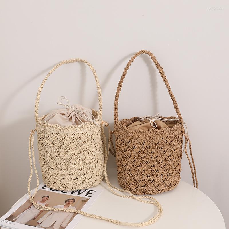 Evening Bags Summer Straw Shoulder Bag Drawstring Women's Bucket Crochet Woven Purse Handbags Casual Boho Beach Crossbody, Green 
Evening Bags Summer Straw Shoulder Bag Drawstring Women's Bucket Crochet Woven Purse Handbags Casual Boho Beach Crossbody, Green