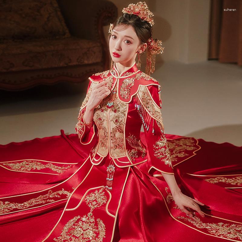 Ethnic Clothing Xiuhe Dress Bride Wedding Toast Suit Female Dragon And Phoenix Gown Chinese Style Clothes
Ethnic Clothing Xiuhe Dress Bride Wedding Toast Suit Female Dragon And Phoenix Gown Chinese Style Clothes