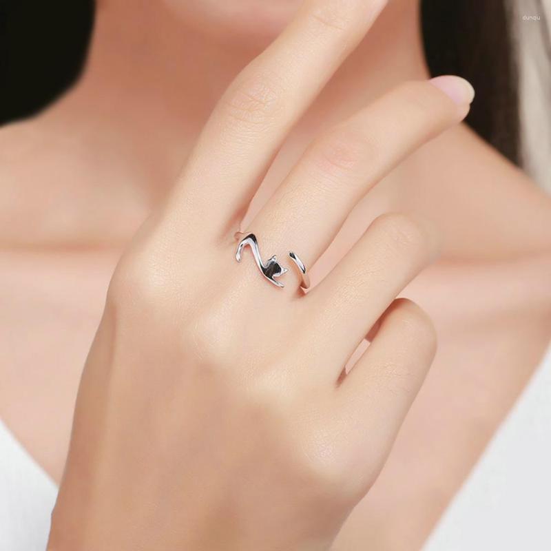 Cluster Rings S925 Sterling Silver Fashion Open Naughty Kitten Girl Ring Cute Personality Creative Trend Kitty Plain
Cluster Rings S925 Sterling Silver Fashion Open Naughty Kitten Girl Ring Cute Personality Creative Trend Kitty Plain