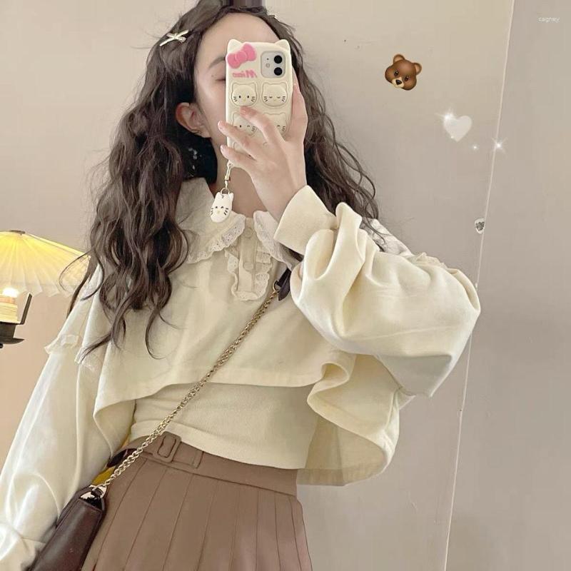 Women' Blouses Lace Japanese Kawaii Sweet Women' Long Sleeve Korean Fashion Cute Loose Casual Designer Clothing Autumn 2023, Apricot
Women' Blouses Lace Japanese Kawaii Sweet Women' Long Sleeve Korean Fashion Cute Loose Casual Designer Clothing Autumn 2023, Apricot