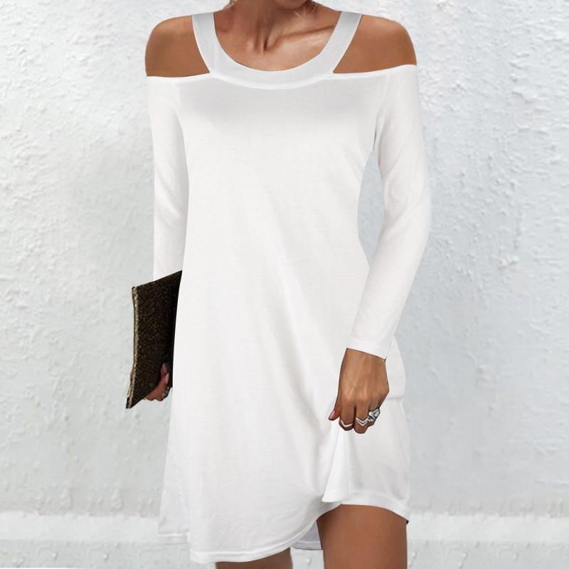 Casual Dresses Autumn For Women Fashion O Neck Off The Shoulder Long Sleeve Slim Fit Mini Dress Female Solid Color Party, White
Casual Dresses Autumn For Women Fashion O Neck Off The Shoulder Long Sleeve Slim Fit Mini Dress Female Solid Color Party, White