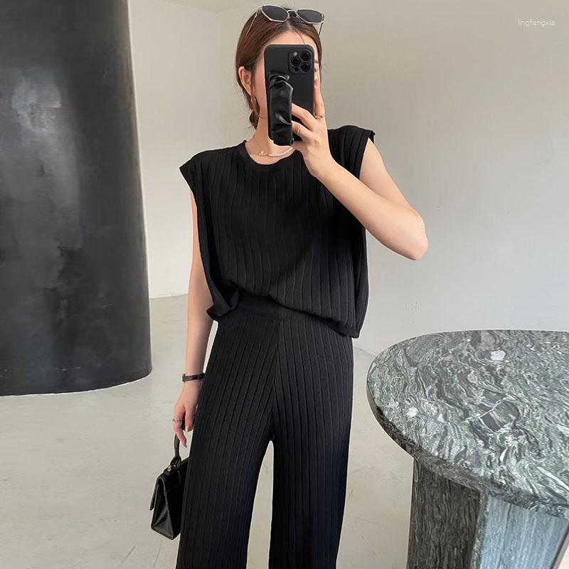 Women's Two Piece Pants Set Women O Neck Vest Sleeveless T Shirt Casual Blouse Sexy Shirts Knit Tops High Waist Wide Leg Suits, Beige
Women's Two Piece Pants Set Women O Neck Vest Sleeveless T Shirt Casual Blouse Sexy Shirts Knit Tops High Waist Wide Leg Suits, Beige